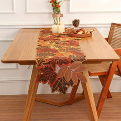 Fall Series Table Runner Thanksgiving Theme Autumn Truck Pumpkin Maple Leaf