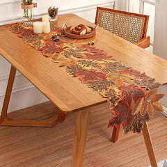 Fall Series Table Runner Thanksgiving Theme Autumn Truck Pumpkin Maple Leaf