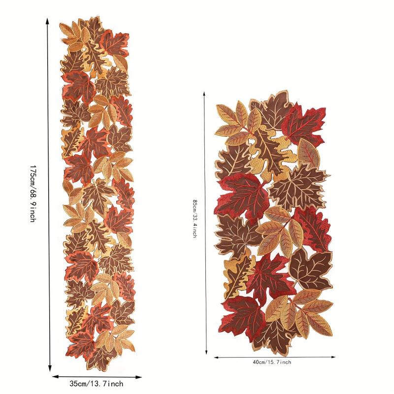 Fall Series Table Runner Thanksgiving Theme Autumn Truck Pumpkin Maple Leaf