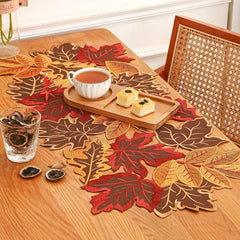 Fall Series Table Runner Thanksgiving Theme Autumn Truck Pumpkin Maple Leaf