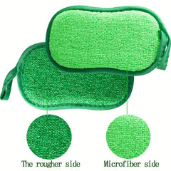 4pcs Oval Dish Cloth Purpose Scrub Sponges Microfiber Sponge