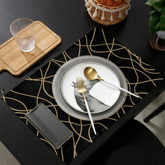 Set of 6 Linen Placemats Modern Art Cutlery Mat for Dining Table