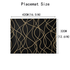 Set of 6 Linen Placemats Modern Art Cutlery Mat for Dining Table