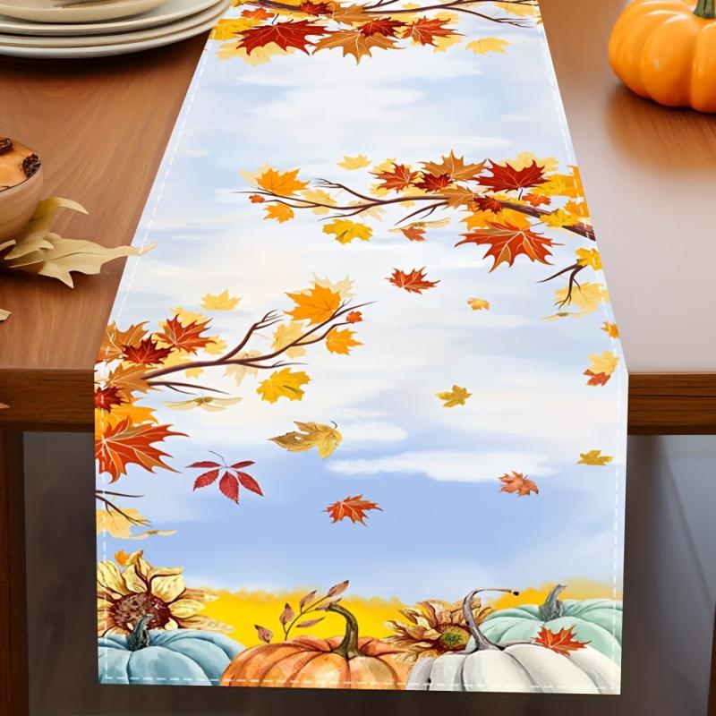 Autumn Pumpkin Table Runner for Family Dinners & Parties