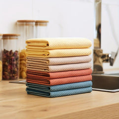 10pcs Fish Scale Dishcloth Non-stick Double-sided Solid Thickened Bathroom Wipe