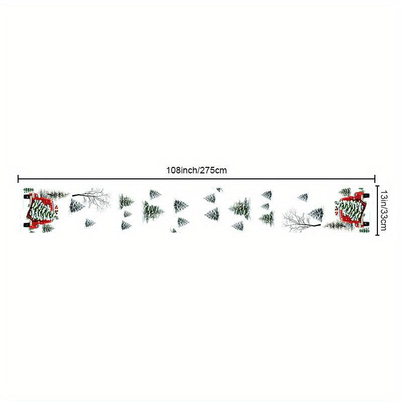 Polyester Table Runner Merry Christmas Tree Printed Table Cover