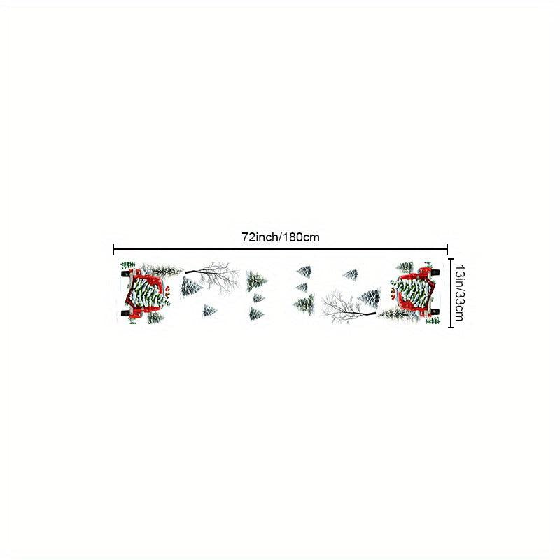 Polyester Table Runner Merry Christmas Tree Printed Table Cover