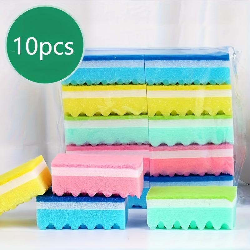 10pcs Kitchen Cleaning Set: Sponge Brush, Scrubber, Dish Cloths, Scouring Pads