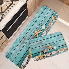 Starfish Print Kitchen Floor Mat Non-slip Waterproof Runner Rug
