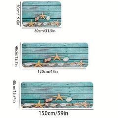 Starfish Print Kitchen Floor Mat Non-slip Waterproof Runner Rug