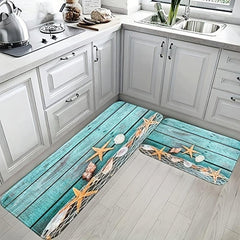 Starfish Print Kitchen Floor Mat Non-slip Waterproof Runner Rug