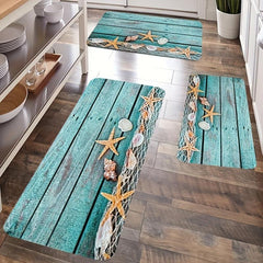 Starfish Print Kitchen Floor Mat Non-slip Waterproof Runner Rug