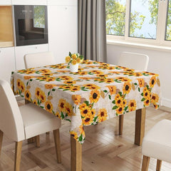 Stain Resistant Sunflower Tablecloth - Waterproof & Washable