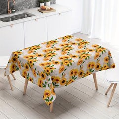 Stain Resistant Sunflower Tablecloth - Waterproof & Washable