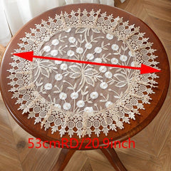 Beige Jacquard Satin Table Mat Embroidery