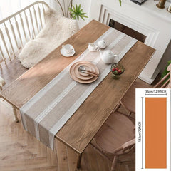 Nordic Geometric Table Runner with Tassel, Hand Woven, Tea Cover Cloth