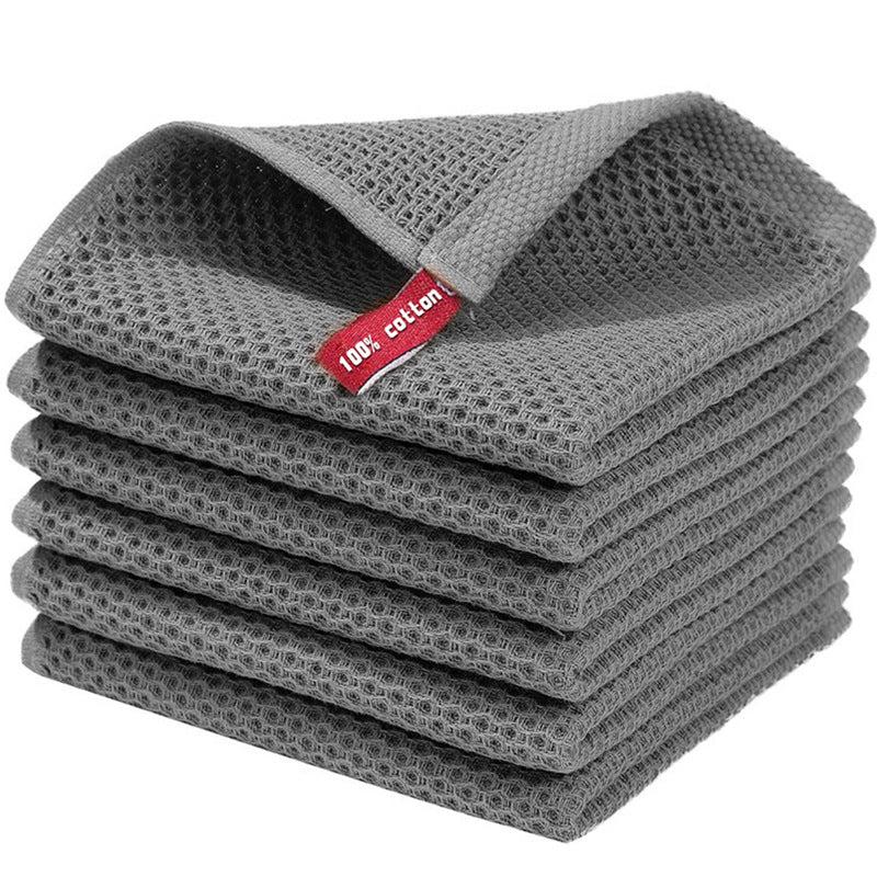 Waffle Dish Towel 30x48cm Kitchen Cloth Hand Rags Cooking Cleaning