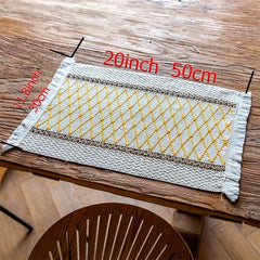 4pc Polyester Placemats Square Farmhouse Table Mat Non Slip Heat Insulation Pad