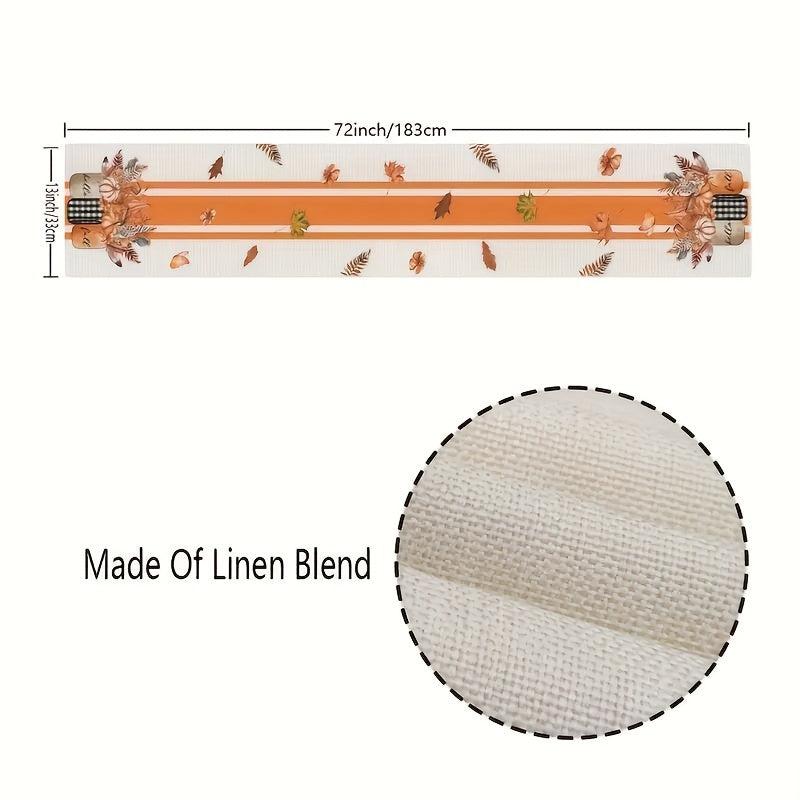 Fall Table Runner Autumn Watercolor Floral Pattern Maple Leaf