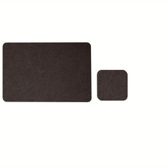 Square Leather Mats Non slip Heat Insulation Dining Table Waterproof Placemats