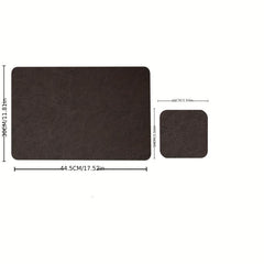 Square Leather Mats Non slip Heat Insulation Dining Table Waterproof Placemats