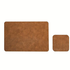 Square Leather Mats Non slip Heat Insulation Dining Table Waterproof Placemats