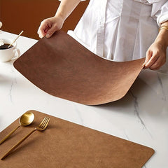 Square Leather Mats Non slip Heat Insulation Dining Table Waterproof Placemats