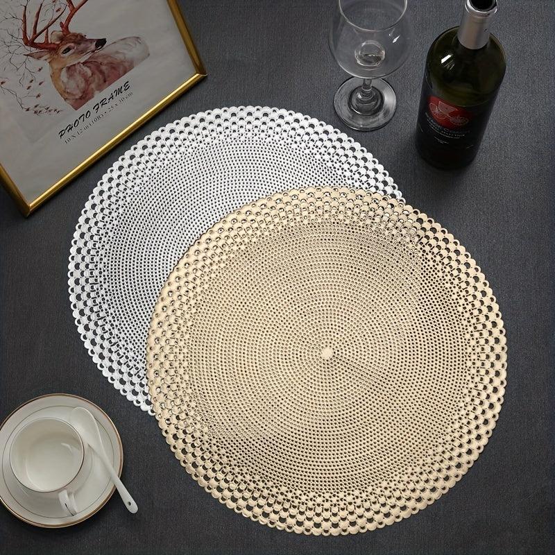 2pcs Pearl Shell Table Mat Minimalist Decorative Dining Table Mat