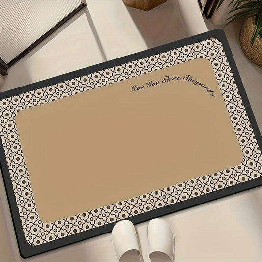 2pcs Quick Drying Diatom Mud Floor Mat for Living Room Entrance Dining Room Bath
