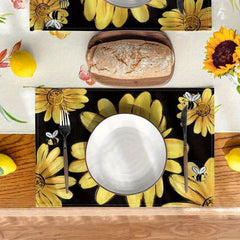 Watercolor Embroidered Flower Set Sunflower Lavender Daisy Print