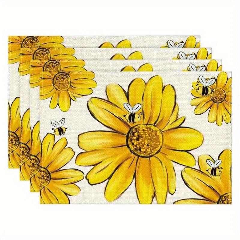 Watercolor Embroidered Flower Set Sunflower Lavender Daisy Print