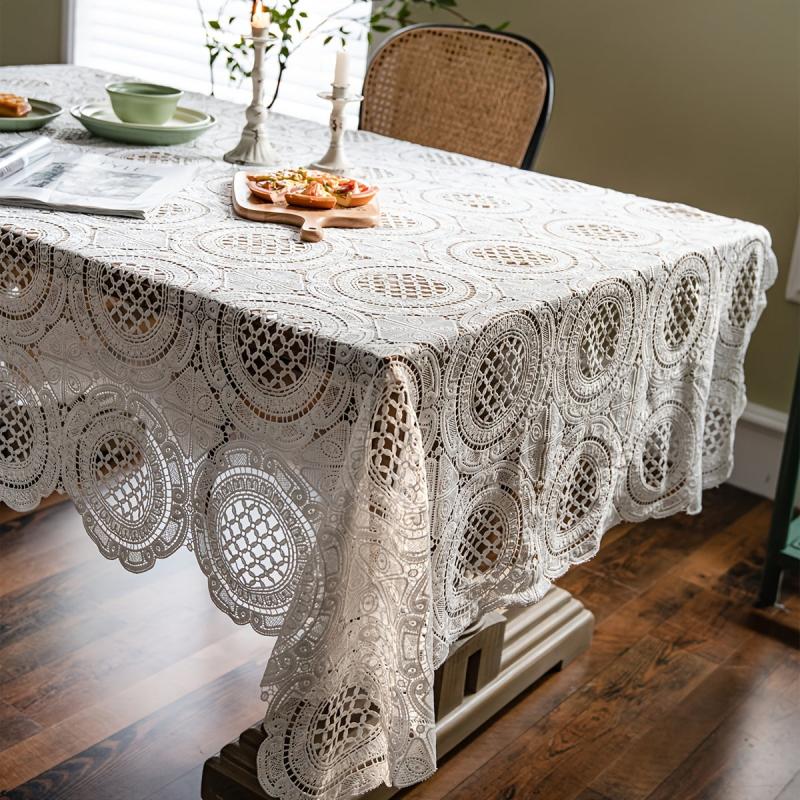 Polyester Lace Tablecloth Embroidered Cake Photography Background Cloth