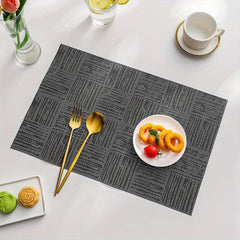 6pcs Solid PVC Table Mats Washable Waterproof Heat Insulation Placemat