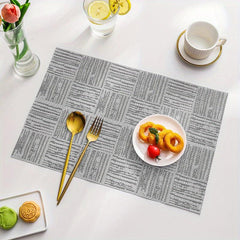 6pcs Solid PVC Table Mats Washable Waterproof Heat Insulation Placemat