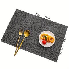 6pcs Solid PVC Table Mats Washable Waterproof Heat Insulation Placemat