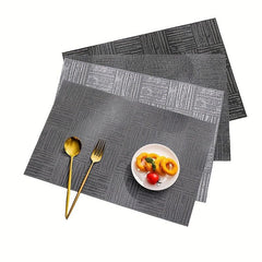 6pcs Solid PVC Table Mats Washable Waterproof Heat Insulation Placemat