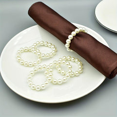 6pcs Pearl Napkin Rings Wedding Party Table Decoration