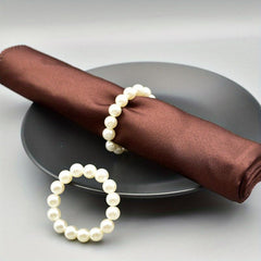 6pcs Pearl Napkin Rings Wedding Party Table Decoration