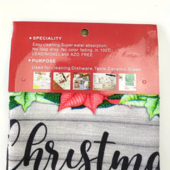2pcs Christmas Hand Towels: Socks Pattern Scouring Pad Merry Christmas Dish Clot