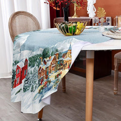 Polyester Tablecloth Merry Christmas Table Cover Holiday Decoration