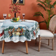 Polyester Tablecloth Merry Christmas Table Cover Holiday Decoration