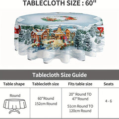 Polyester Tablecloth Merry Christmas Table Cover Holiday Decoration