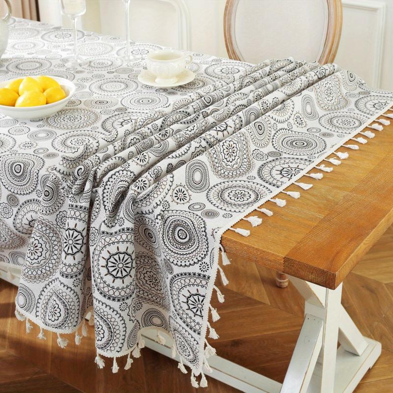 Geometric Circle Pattern Tablecloth - Outdoor Picnics Camping Birthday Parties