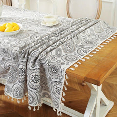 Geometric Circle Pattern Tablecloth - Outdoor Picnics Camping Birthday Parties
