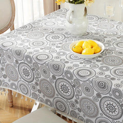 Geometric Circle Pattern Tablecloth - Outdoor Picnics Camping Birthday Parties