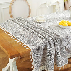Geometric Circle Pattern Tablecloth - Outdoor Picnics Camping Birthday Parties
