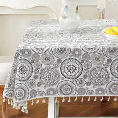 Geometric Circle Pattern Tablecloth - Outdoor Picnics Camping Birthday Parties