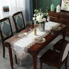 Lace Table Runner Coffee Table Decoration TV Cabinet Dust Cover Cloth