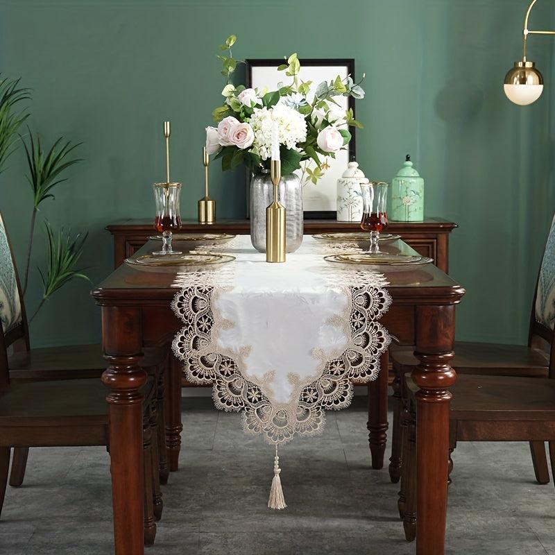 Lace Table Runner Coffee Table Decoration TV Cabinet Dust Cover Cloth