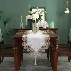 Lace Table Runner Coffee Table Decoration TV Cabinet Dust Cover Cloth